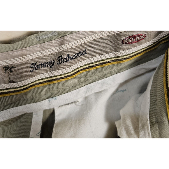 Tommy Bahama Silk Pant Mens 34x24 Green Pleated Dress Casual Chino Relaxed Short - Picture 6 of 10